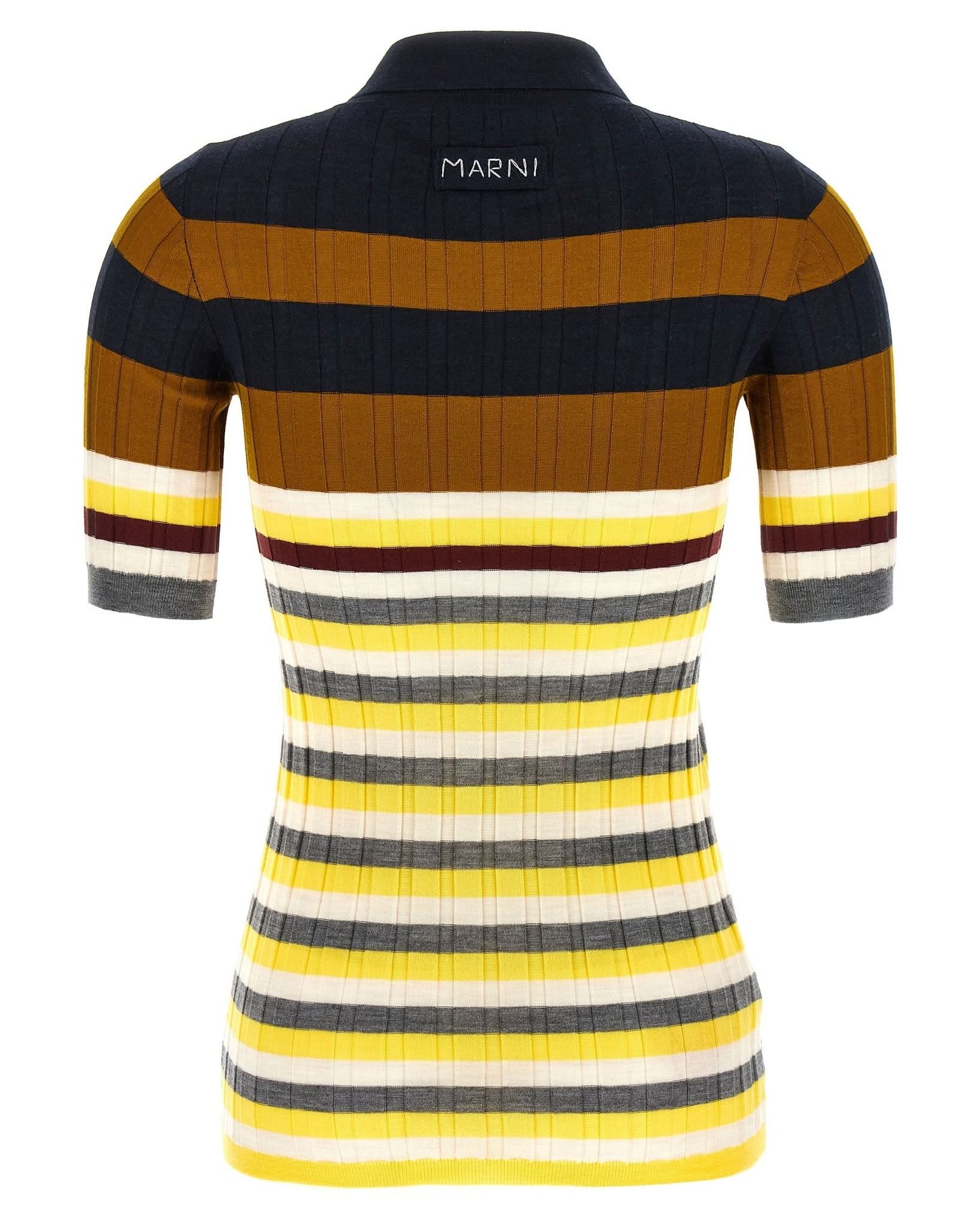 Marni Wool Ribbed Polo Shirt Glam Steals