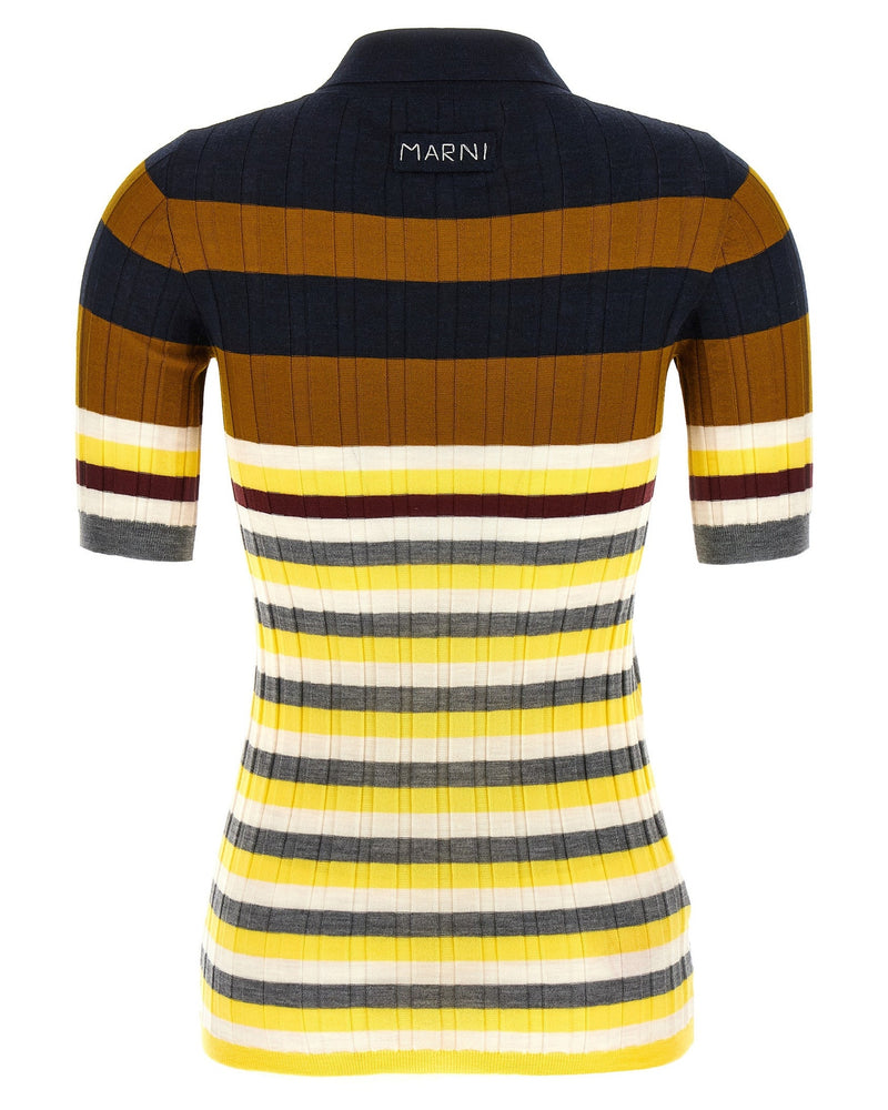 Marni Wool Ribbed Polo Shirt Glam Steals