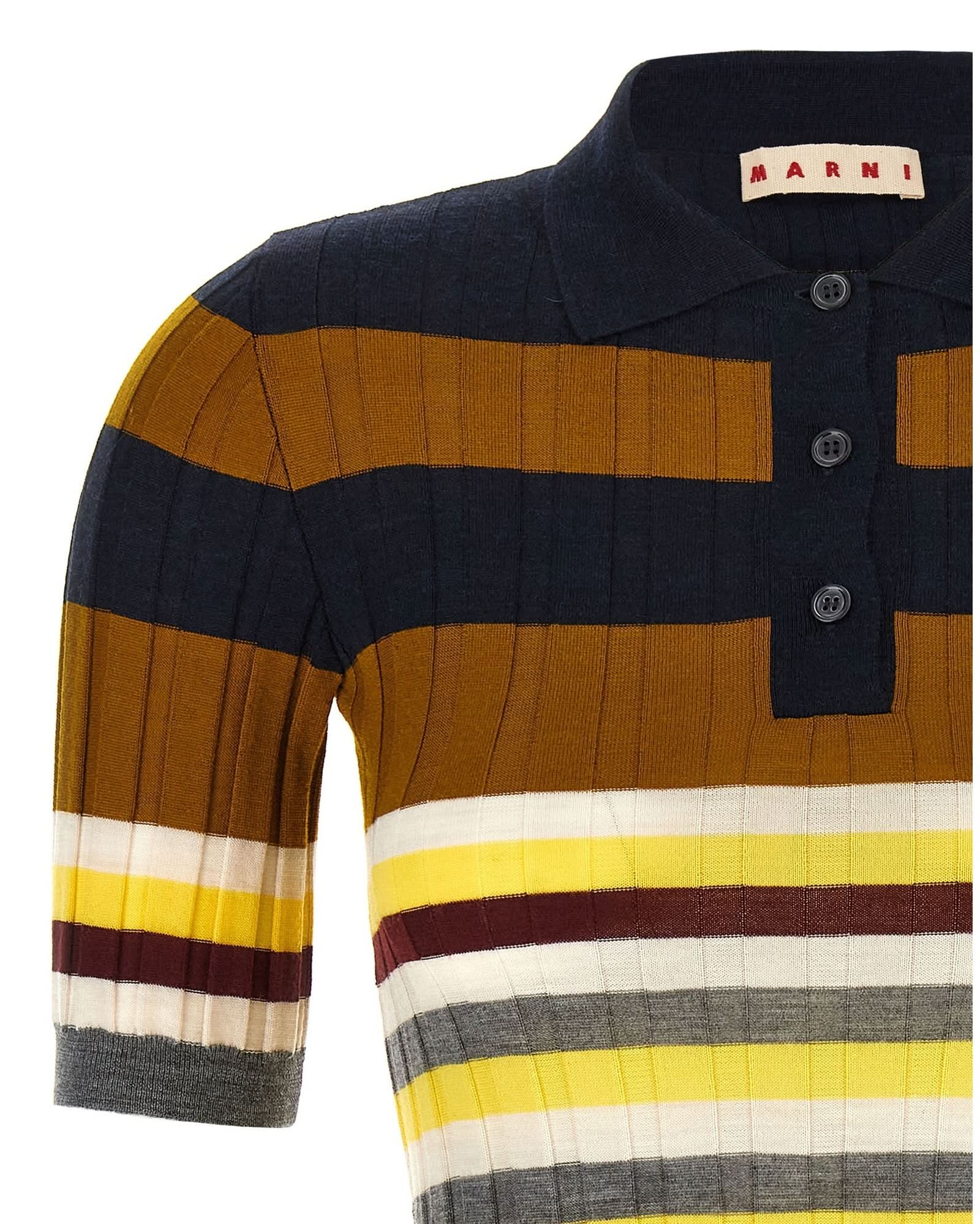 Marni Wool Ribbed Polo Shirt Glam Steals
