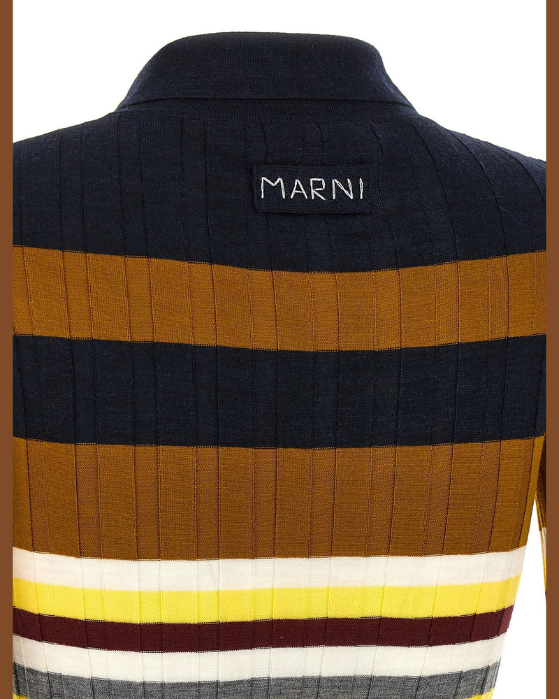 Marni Wool Ribbed Polo Shirt Glam Steals