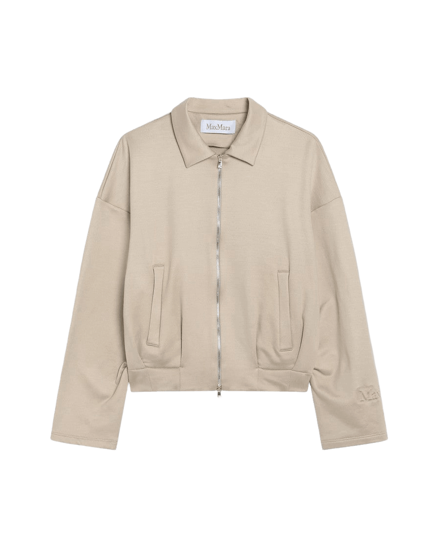 Max Mara Beige Silk Cropped Sweat-shirt in Blend Glam Steals