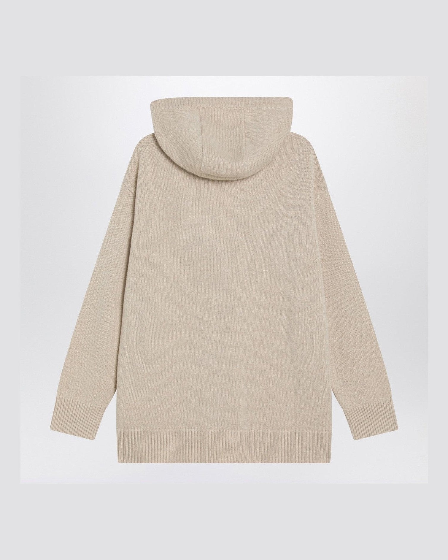 Max Mara Beige wool and cashmere knit hoodie Glam Steals