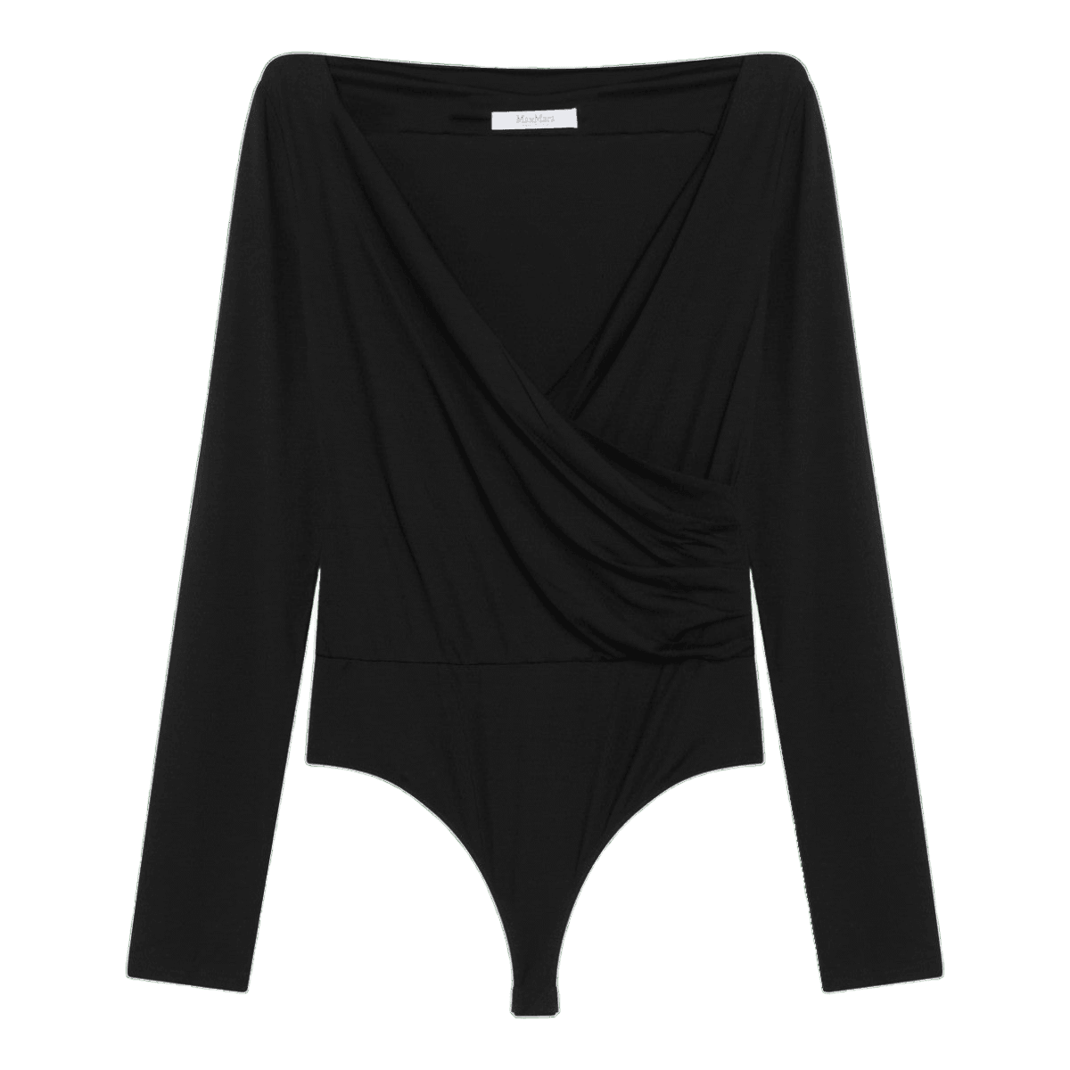 Max Mara Black Jersey Crossover Bodysuit Glam Steals