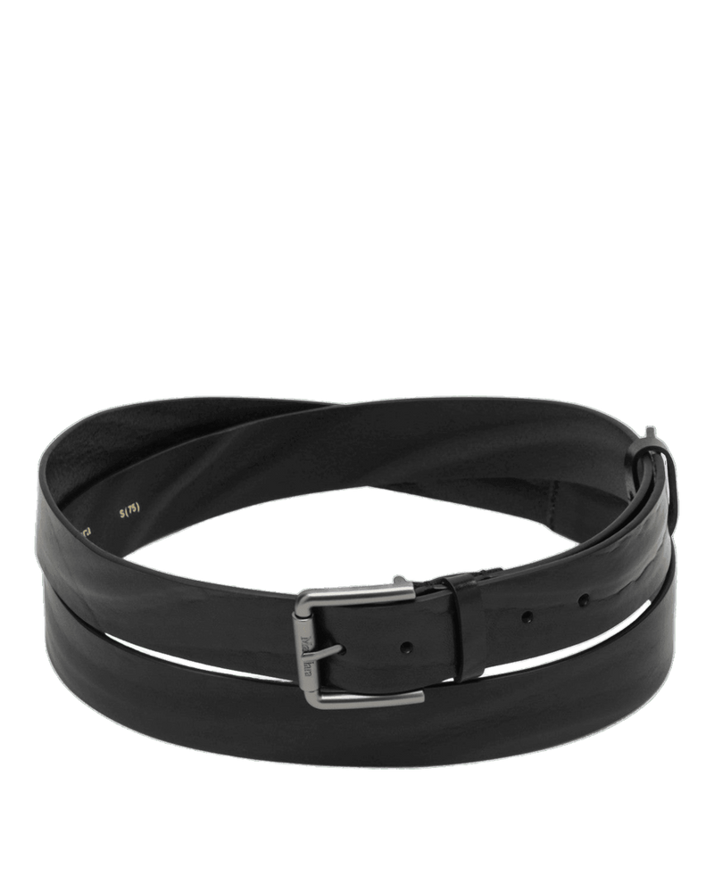 Max Mara Black Leather Long Belt Glam Steals