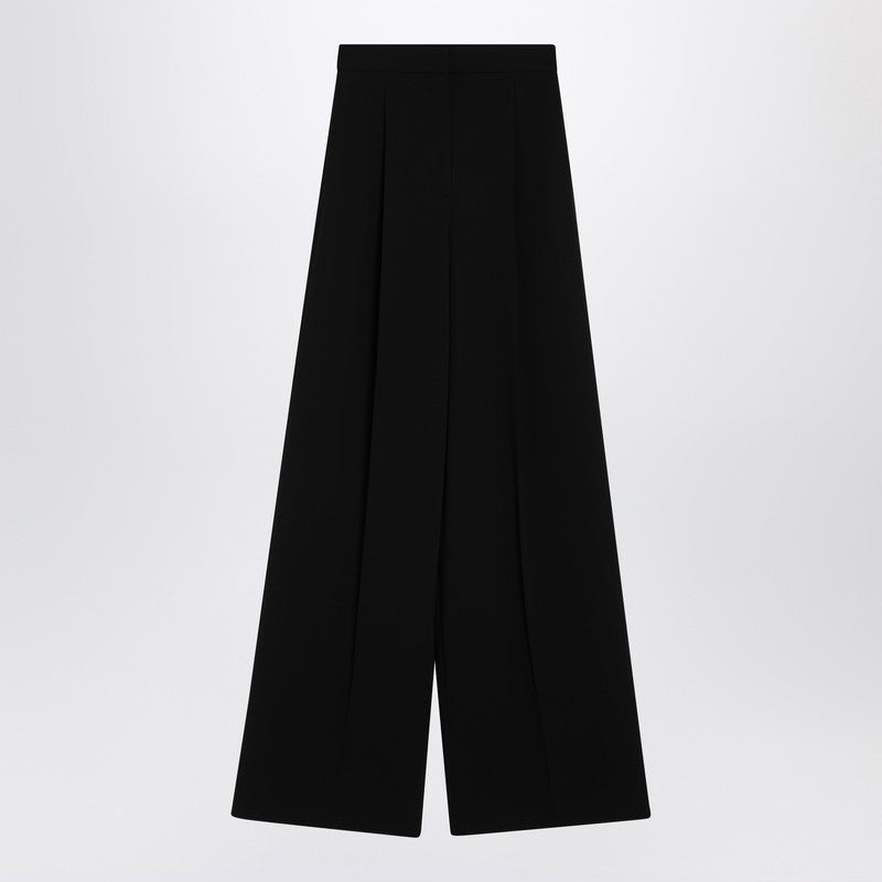 Max Mara Black Wide Leg Trouser in Compact Cady Glam Steals