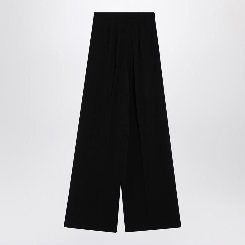 Max Mara Black Wide Leg Trouser in Compact Cady Glam Steals