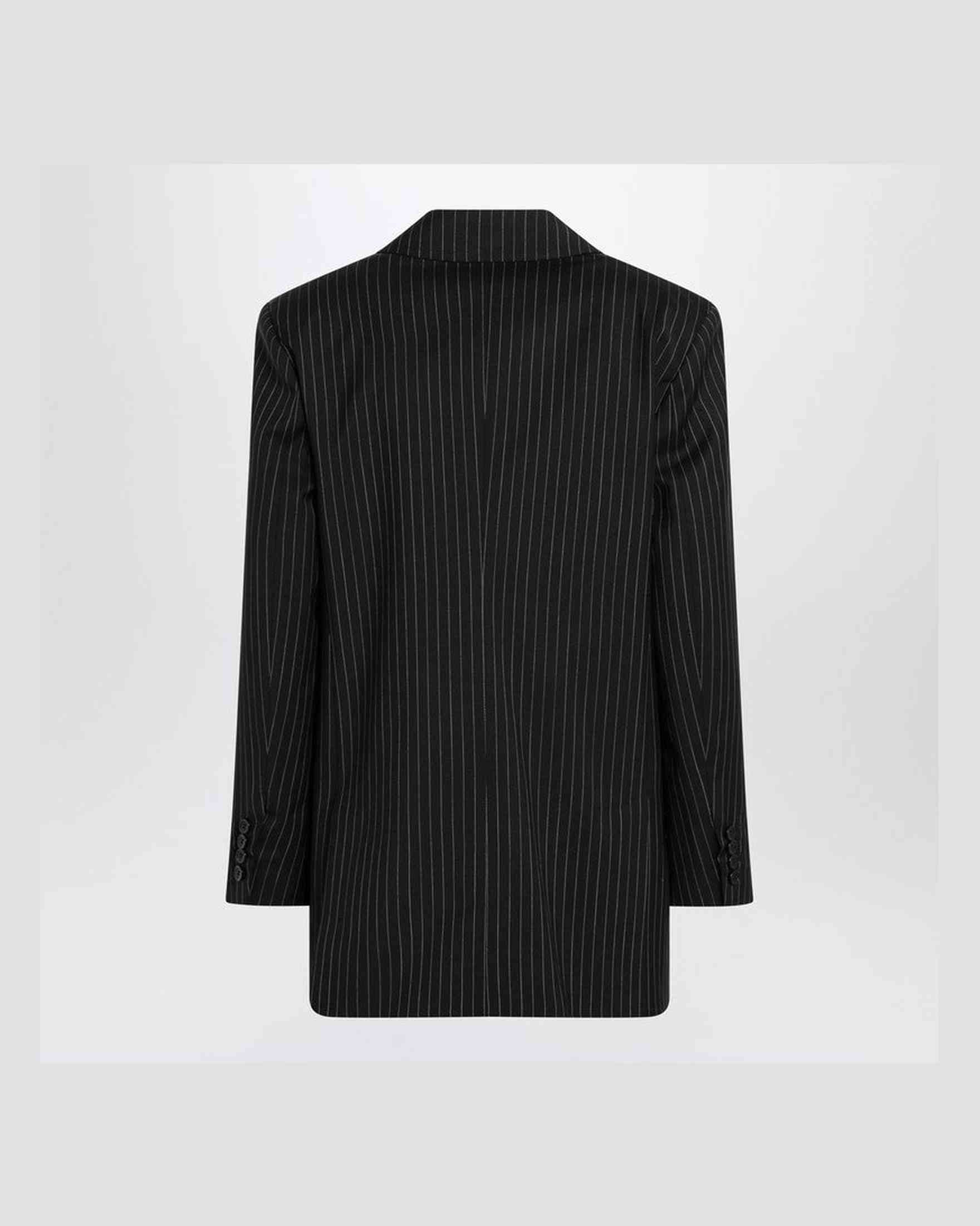 Max Mara Black Wool Pinstriped Double Breasted Jacket Glam Steals