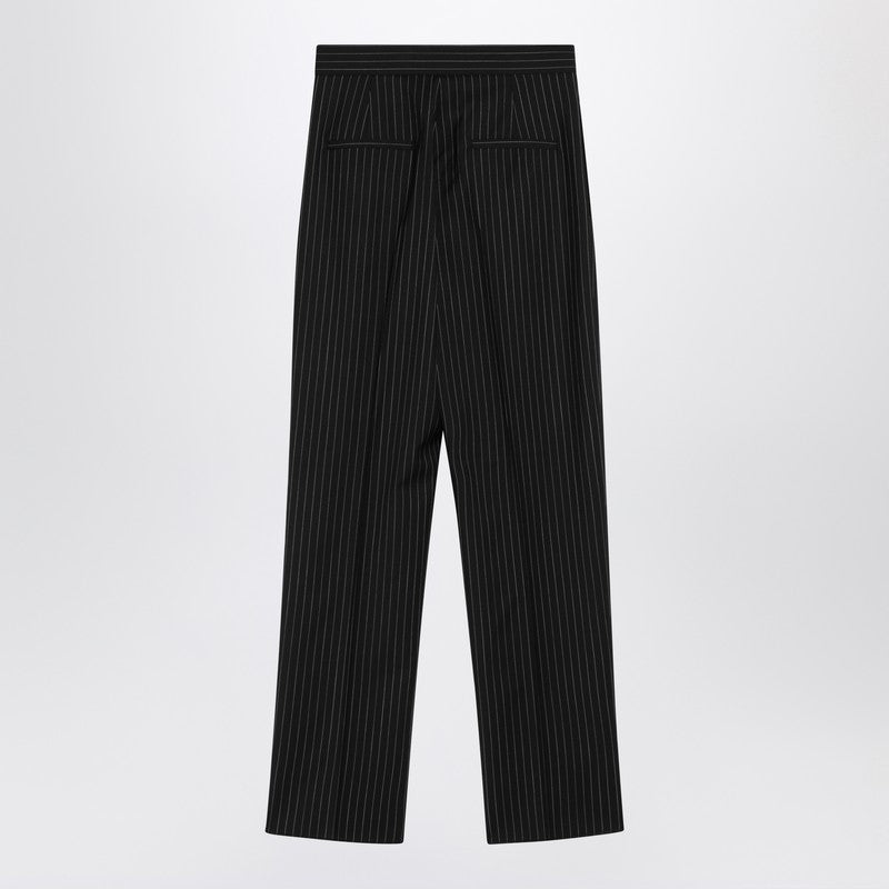 Max Mara Black Wool Pinstriped Trouser Glam Steals