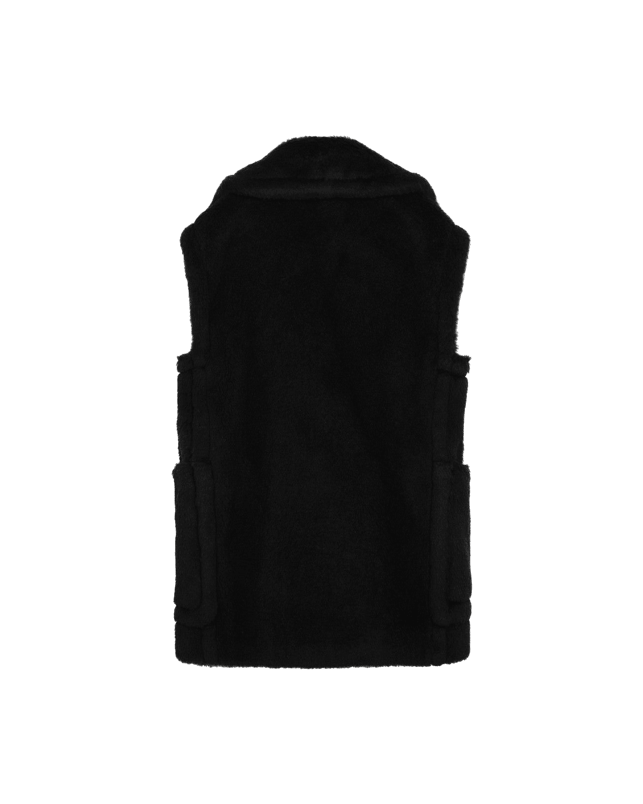 Max Mara Black Wool Teddy Gilet in Alpaca Glam Steals