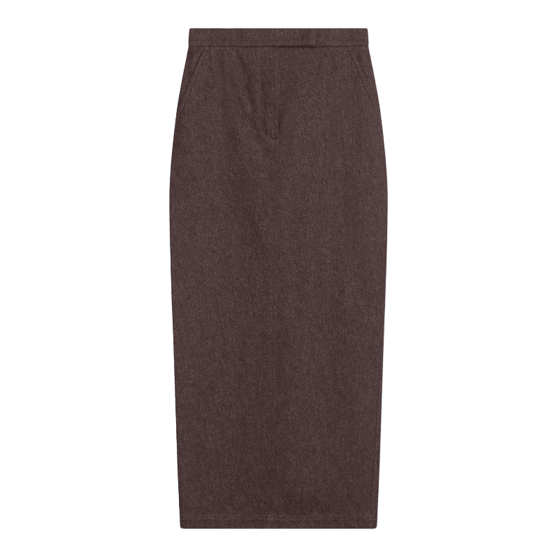 Max Mara Brown Denim Long Skirt in Effect Glam Steals