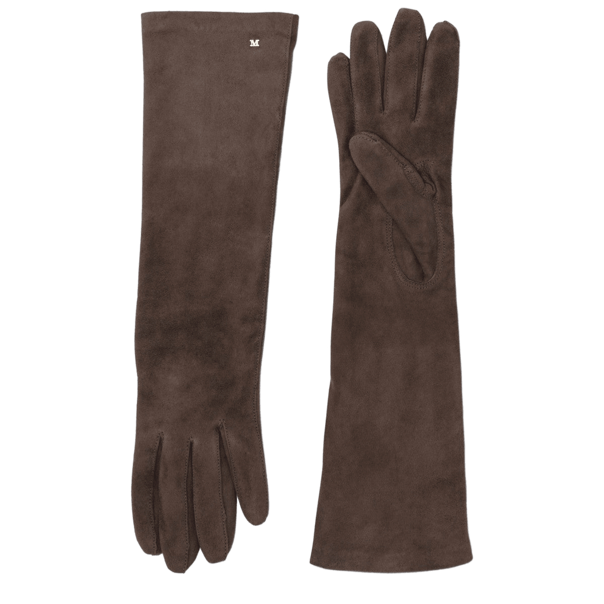 Max Mara Brown Suede Long Nappa Gloves Glam Steals