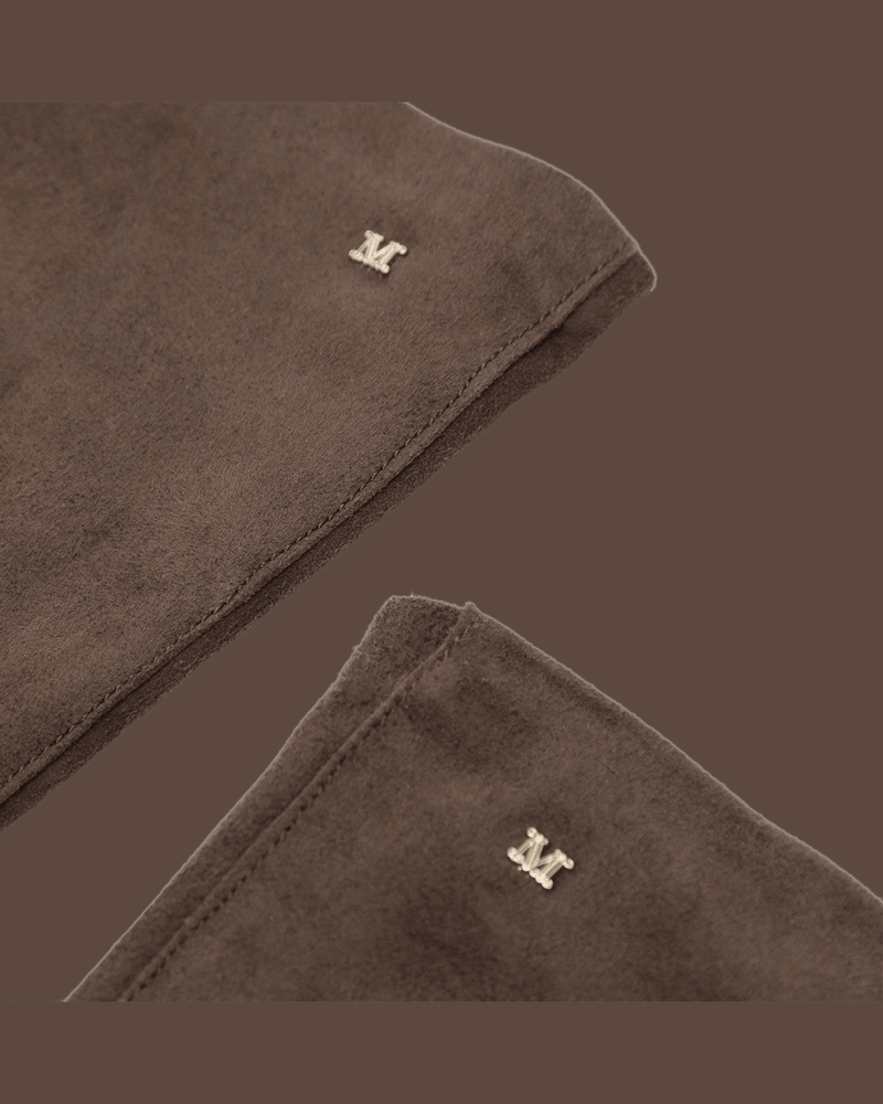 Max Mara Brown Suede Long Nappa Gloves Glam Steals