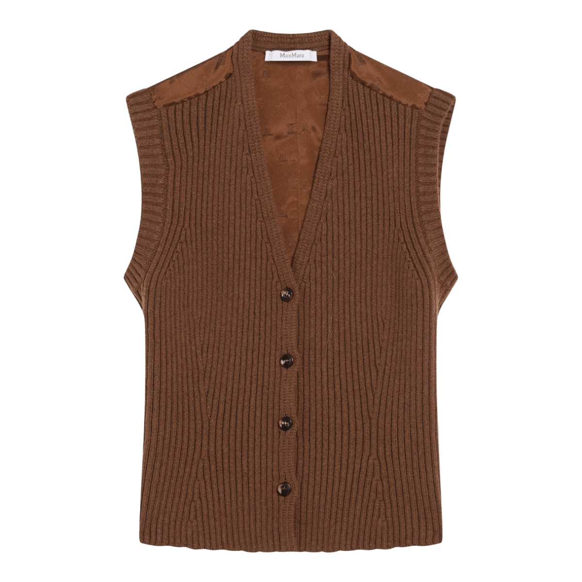 Max Mara Brown Wool Cashmere Gilet Glam Steals