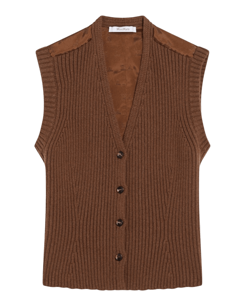 Max Mara Brown Wool Cashmere Gilet Glam Steals