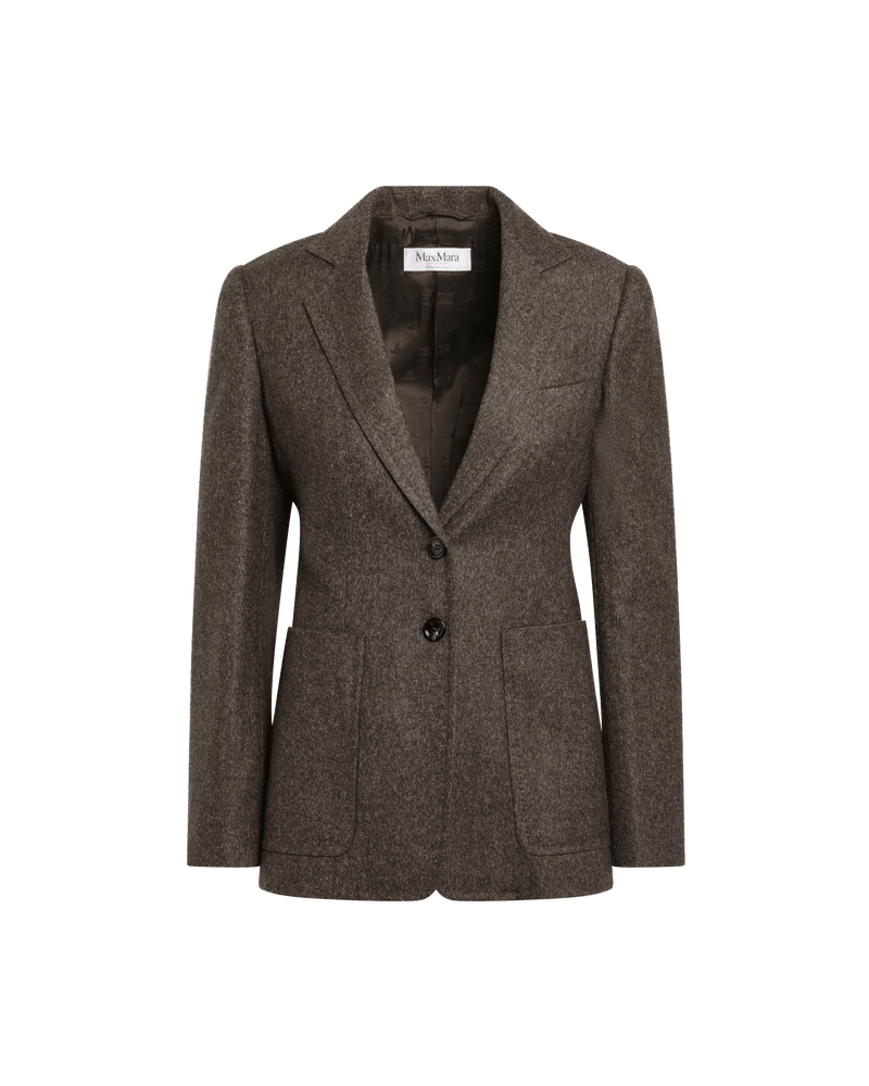 Max Mara Brown Wool Single Breasted Jacket in Tweed Glam Steals