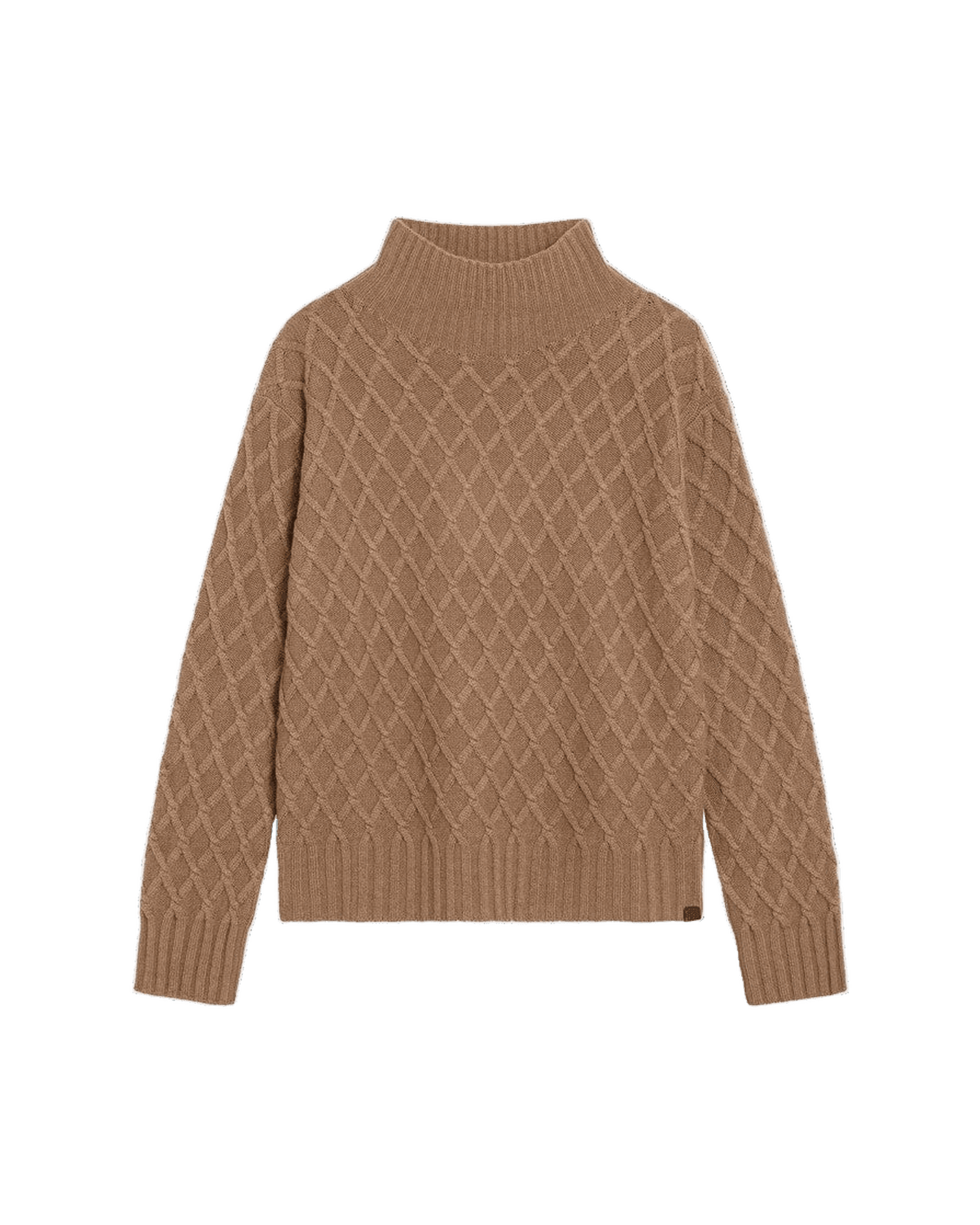 Max Mara Camel Cable Knit Turtleneck Jumper Glam Steals