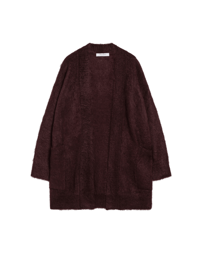 Max Mara Cherry Colored Shaved Mohair Cardigan Glam Steals