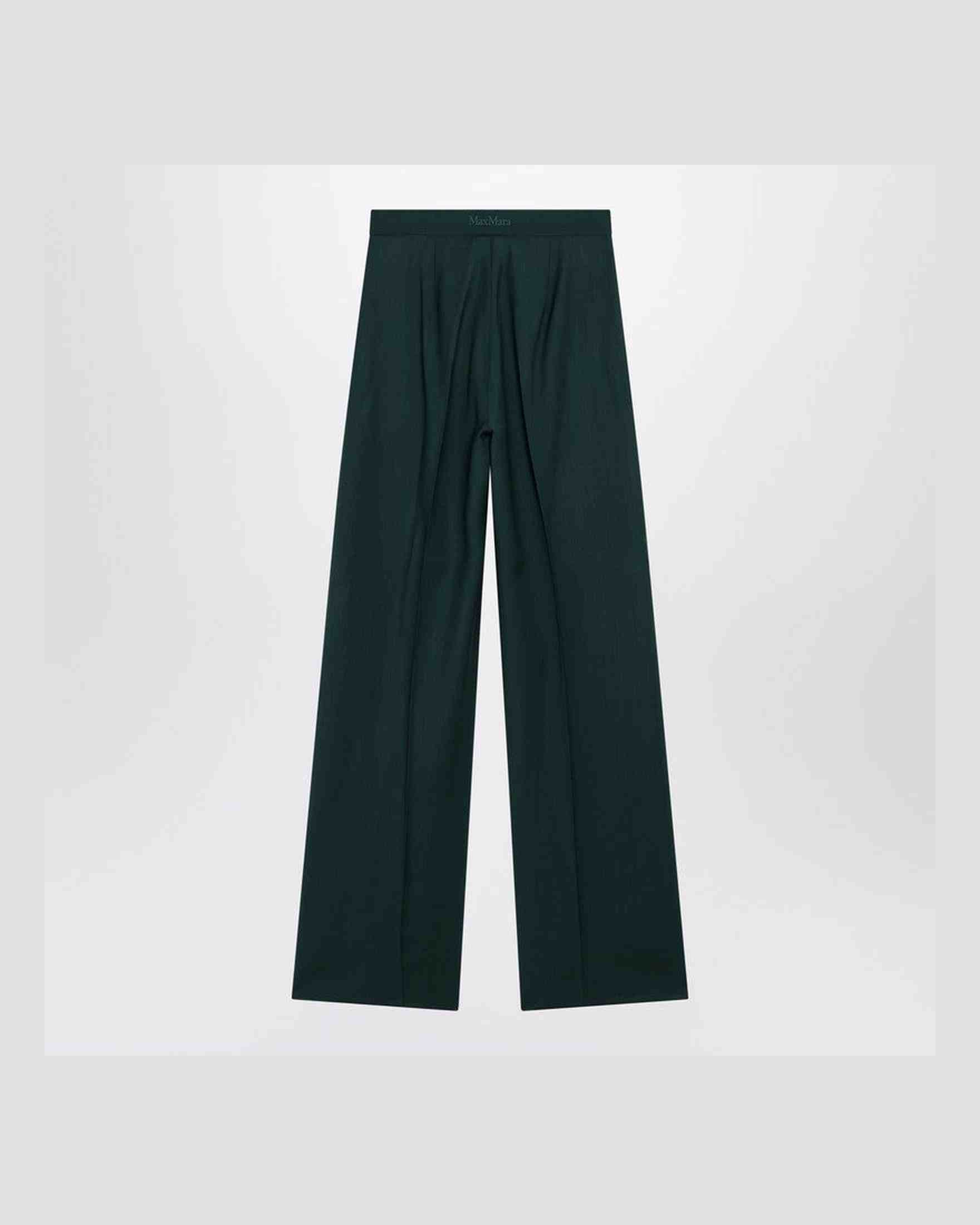 Max Mara Green Wool Straight Trouser Glam Steals