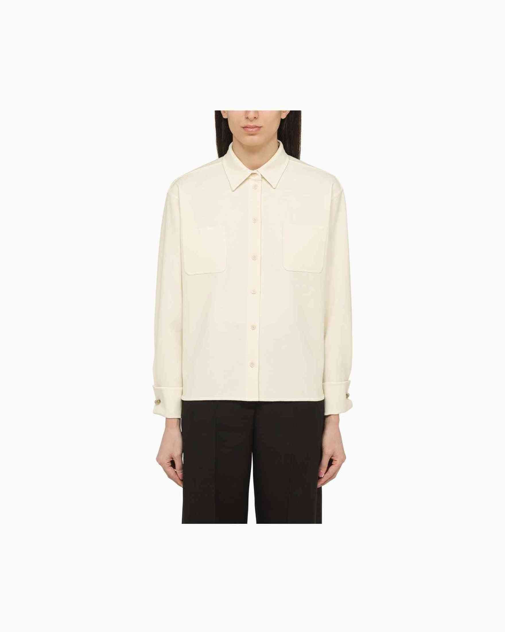 Max Mara Ivory Wool Blend Shirt Glam Steals
