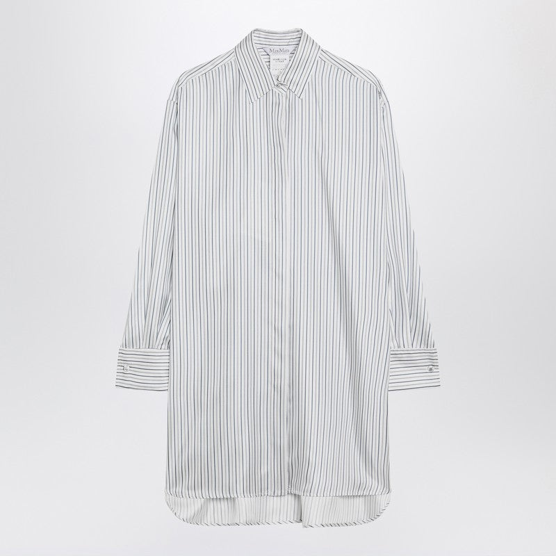 Max Mara Silk Oversized Striped Shirt Glam Steals