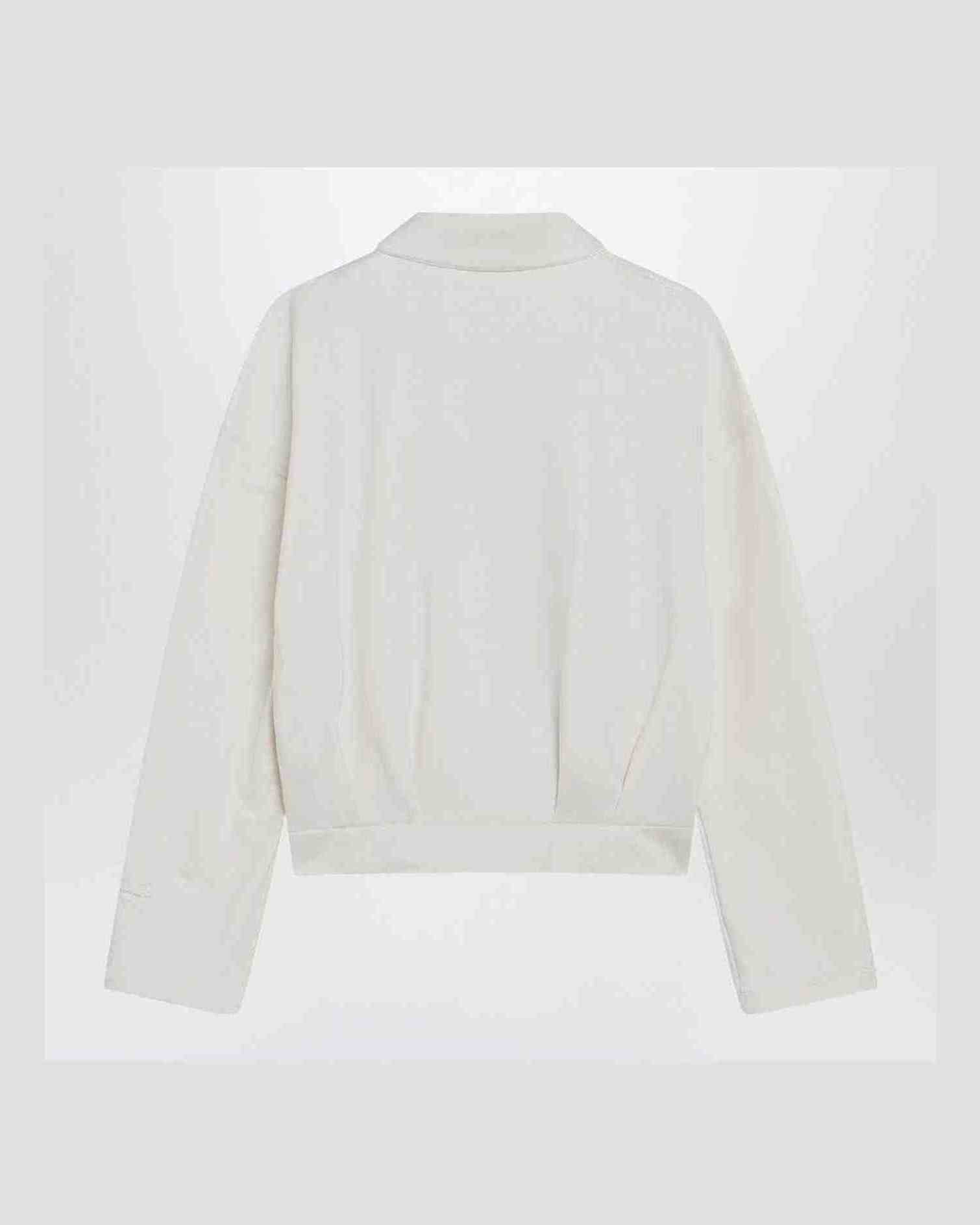 Max Mara White Silk Cropped Sweat-shirt in Blend Glam Steals