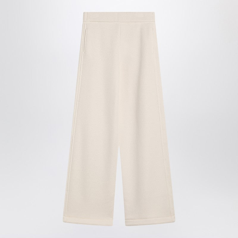 Max Mara White cotton and silk pants Glam Steals