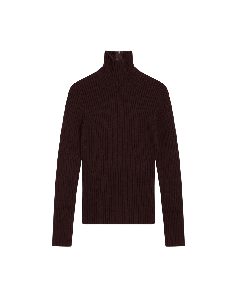 Max Mara Wool Cherry Colored Turtleneck in Cashmere Blend Glam Steals