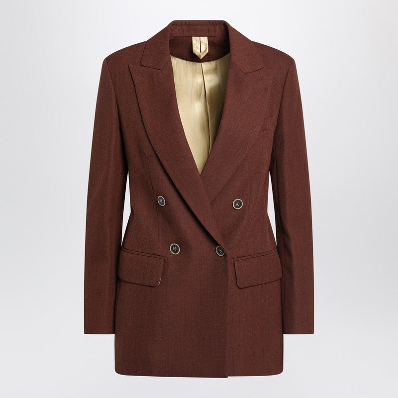 Max Mara Wool Earth Tone Jacket in Grain De Poudre Glam Steals