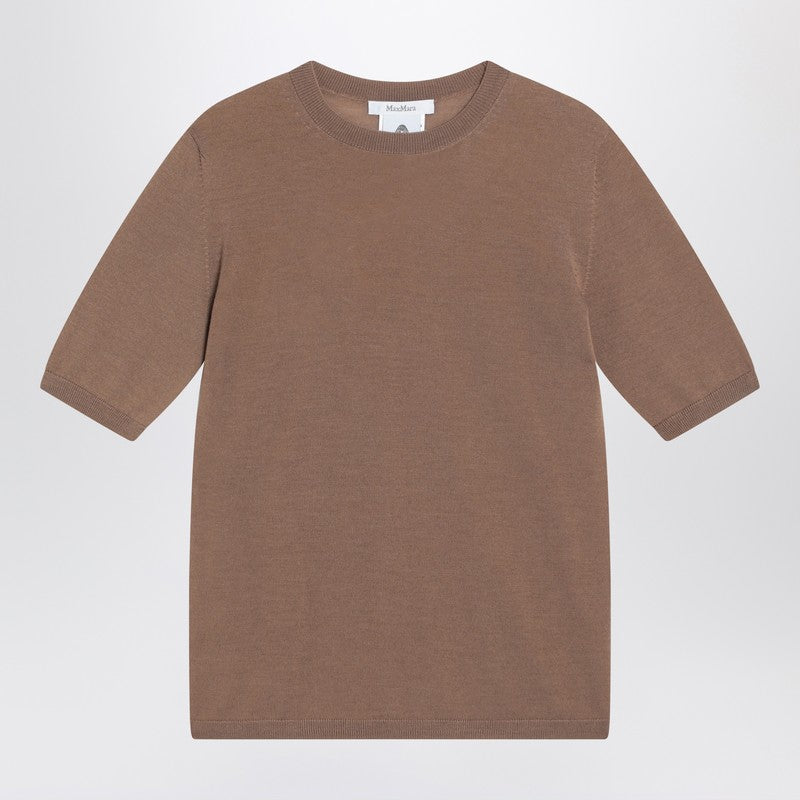Max Mara Wool Hazelnut Coloured Crew Neck Sweater Glam Steals