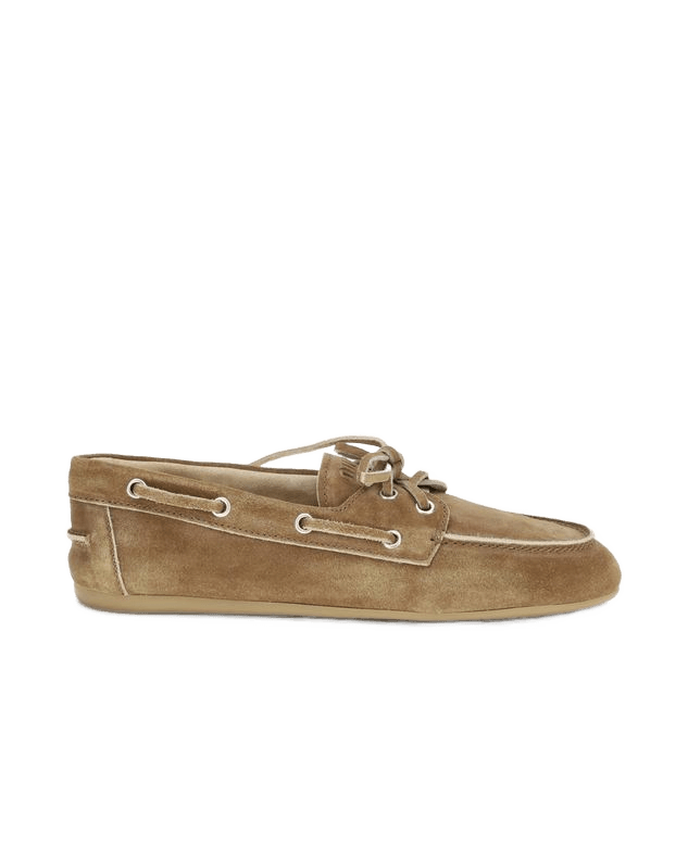 Miu Miu Beige Calf Leather Bos Taurus Slip On Loafers