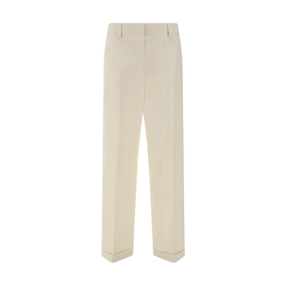Miu Miu Beige Cotton Casual Pant