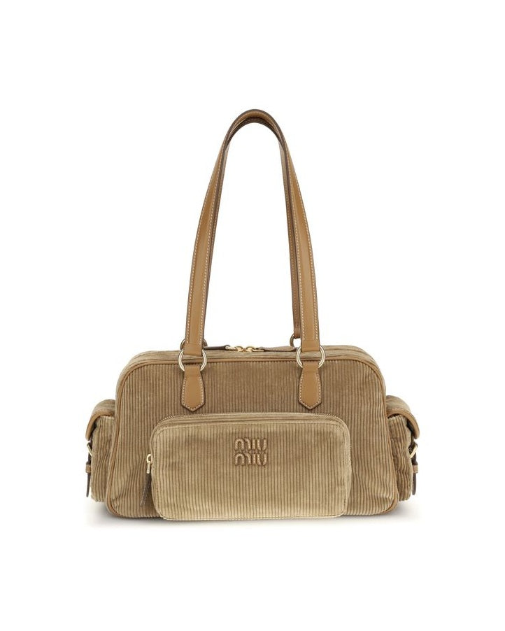 Miu Miu Beige Cotton Shoulder Bag Glam Steals
