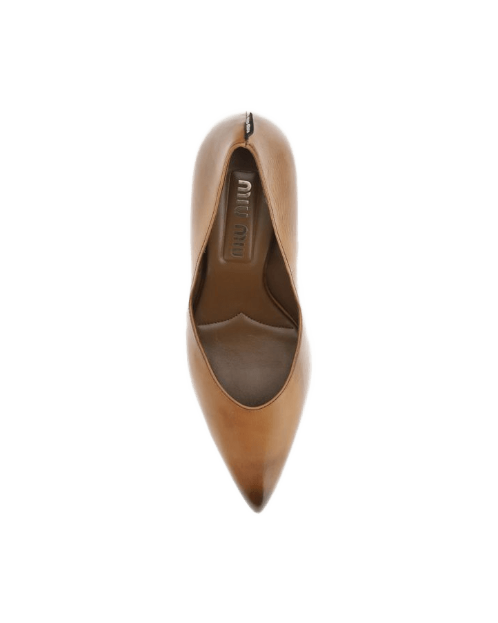 Miu Miu Beige Leather High Heel Pumps