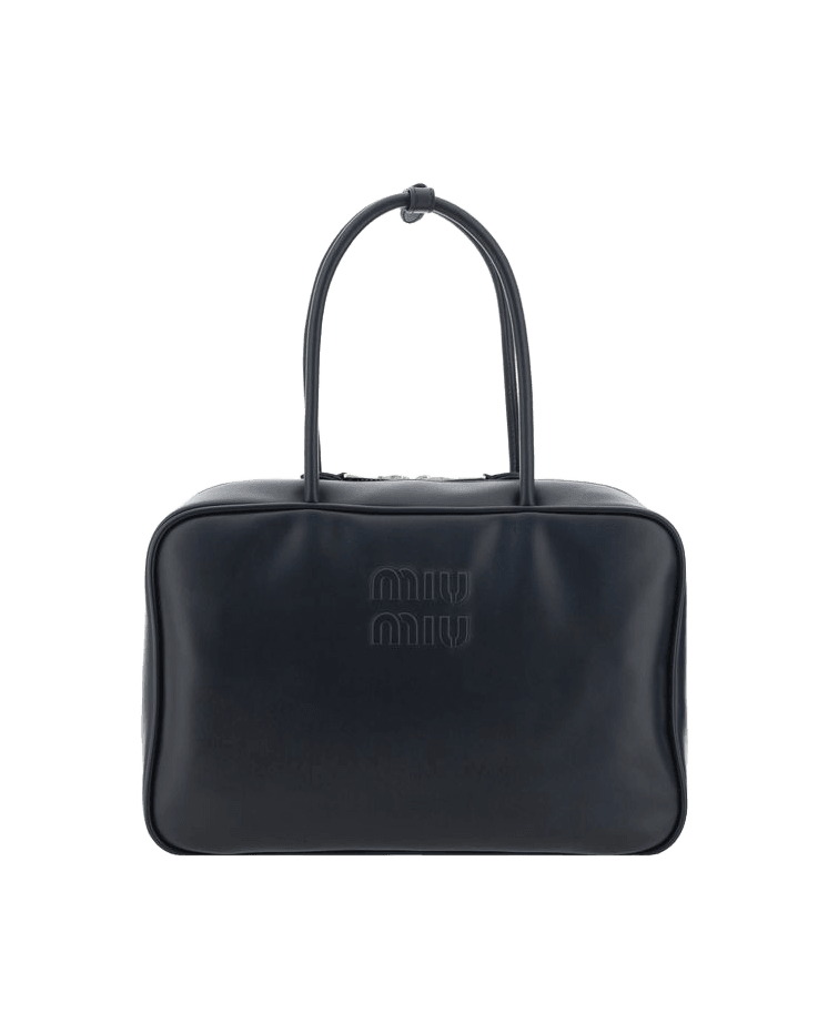 Miu Miu Black Calf Leather Bos Taurus Handbag