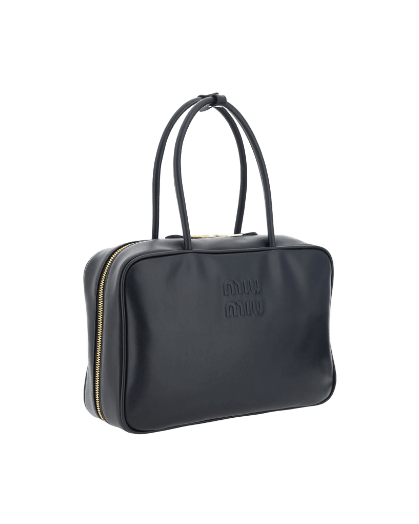 Miu Miu Black Calf Leather Bos Taurus Handbag