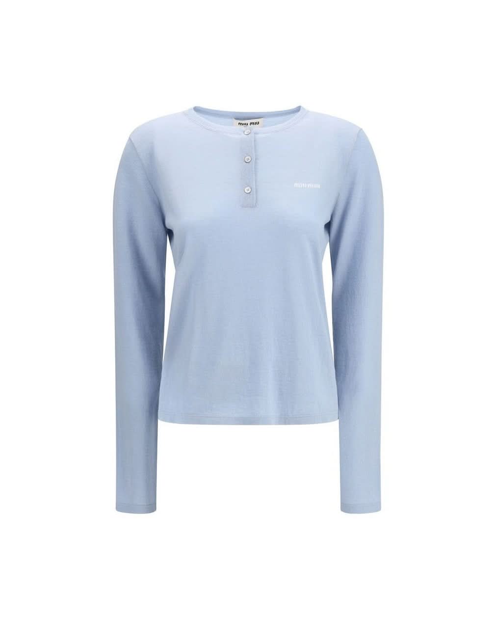 Miu Miu Blue Cashmere Sportswear Glam Steals