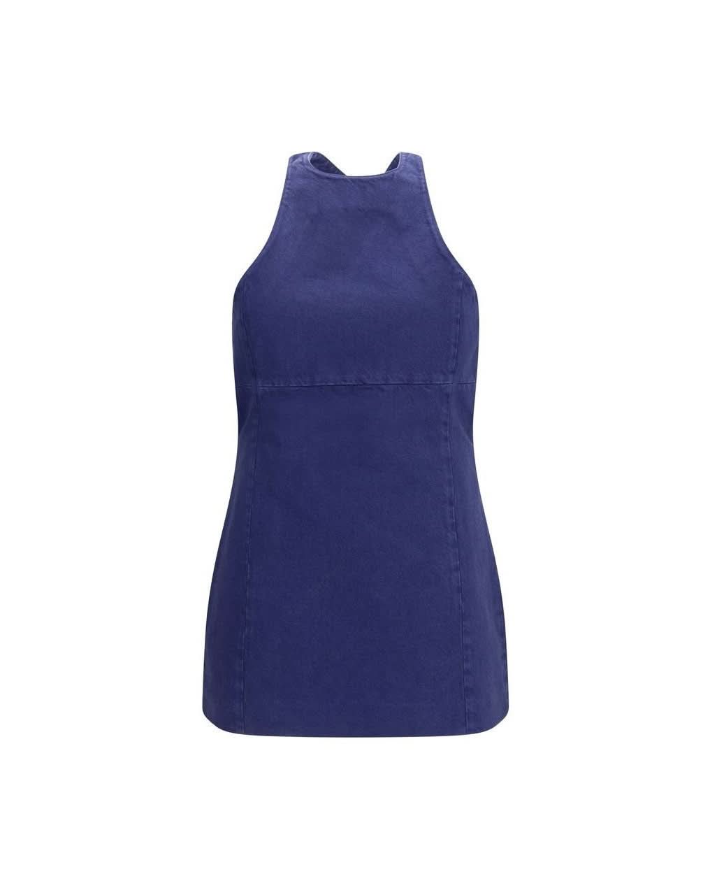 Miu Miu Blue Cotton Dress Glam Steals