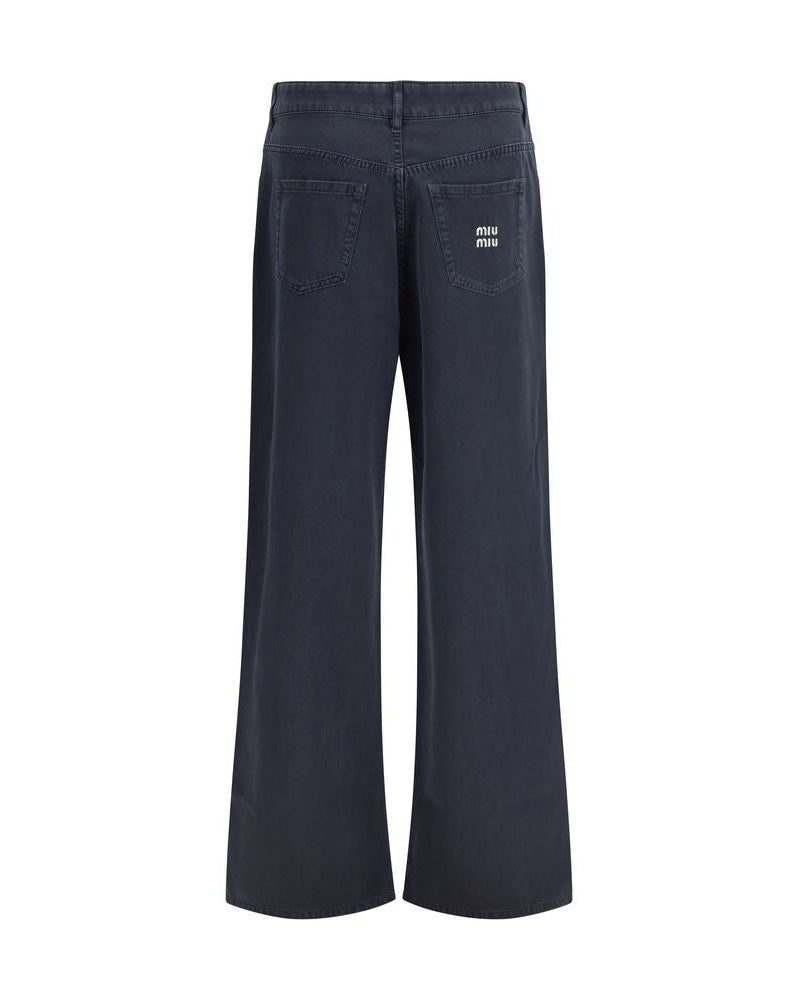 Miu Miu Blue Cotton Flared Jeans 