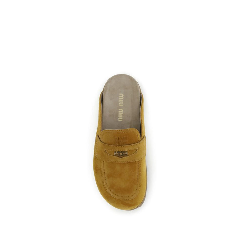 Miu Miu Brown Calf Leather Bos Taurus Mules Glam Steals