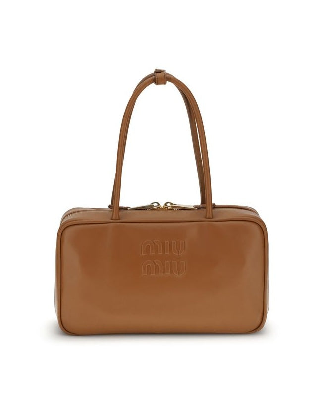 Miu Miu Brown Calf Leather Bos Taurus Shoulder Bag