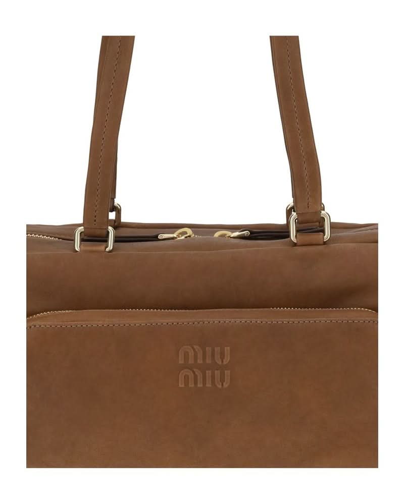 Miu Miu Brown Calf Leather Bos Taurus Shoulder Bag Glam Steals