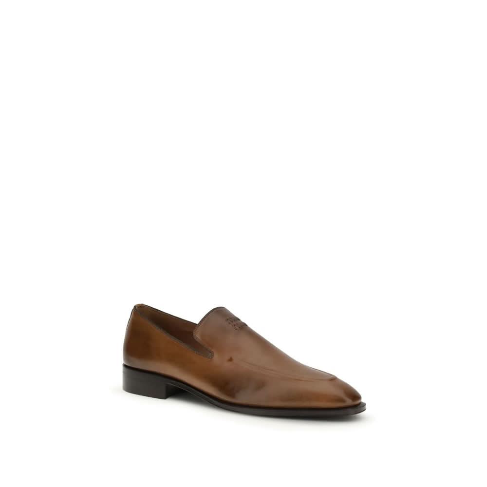 Miu Miu Brown Calf Leather Bos Taurus Slip On Loafers Flats