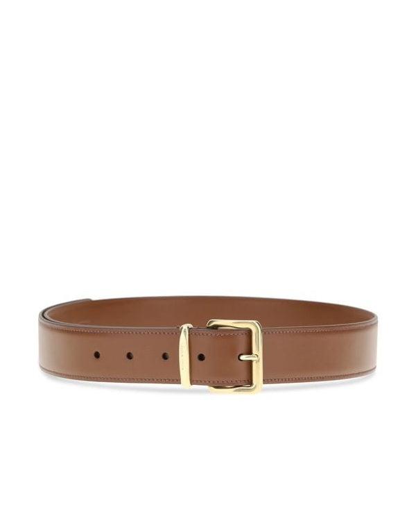 Miu Miu Brown Leather Calf Bos Taurus Regular Belt Glam Steals