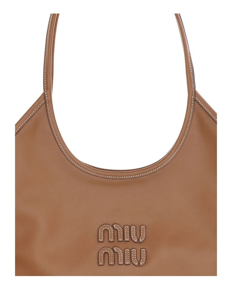 Miu Miu Brown Leather Calf Bos Taurus Shoulder Bag Glam Steals