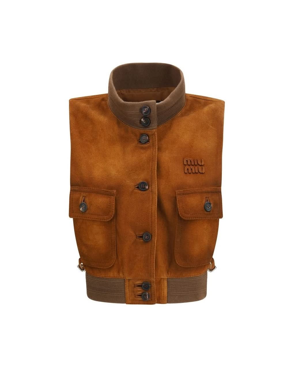 Miu Miu Brown Leather Lamb Clothing Glam Steals