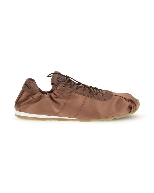 Miu Miu Brown Viscose Low Top Sneakers Glam Steals