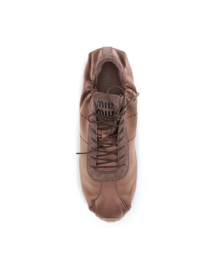 Miu Miu Brown Viscose Low Top Sneakers Glam Steals