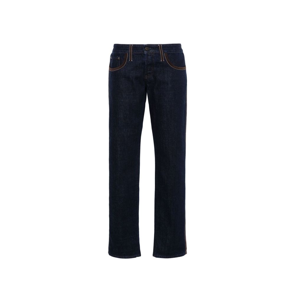Miu Miu Denim Piped Trim Jeans Glam Steals
