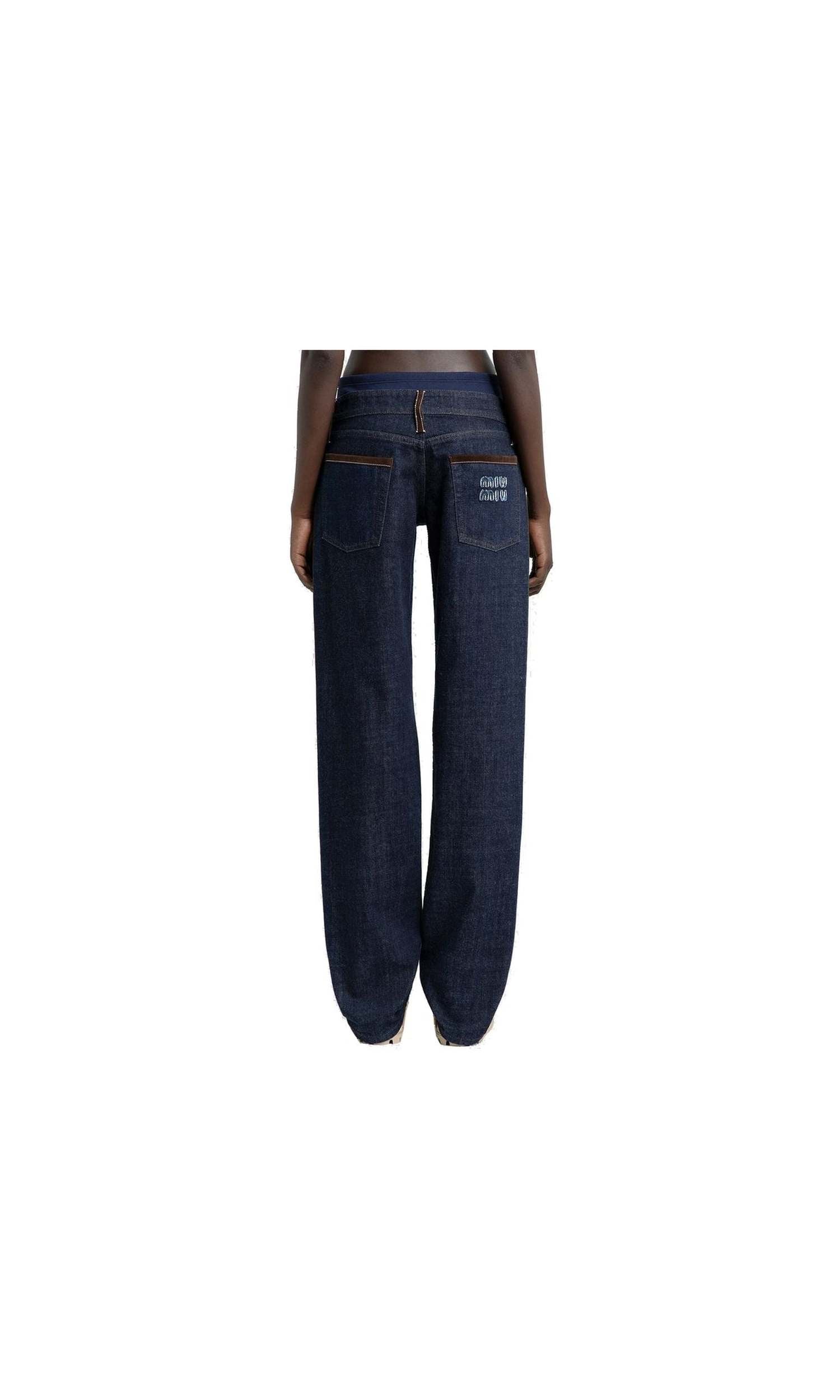 Miu Miu Denim Piped Trim Jeans Glam Steals