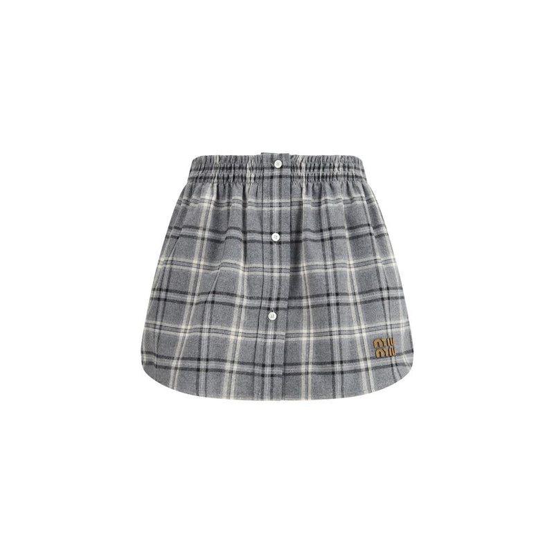 Miu Miu Gray Cotton Mini Skirt Glam Steals